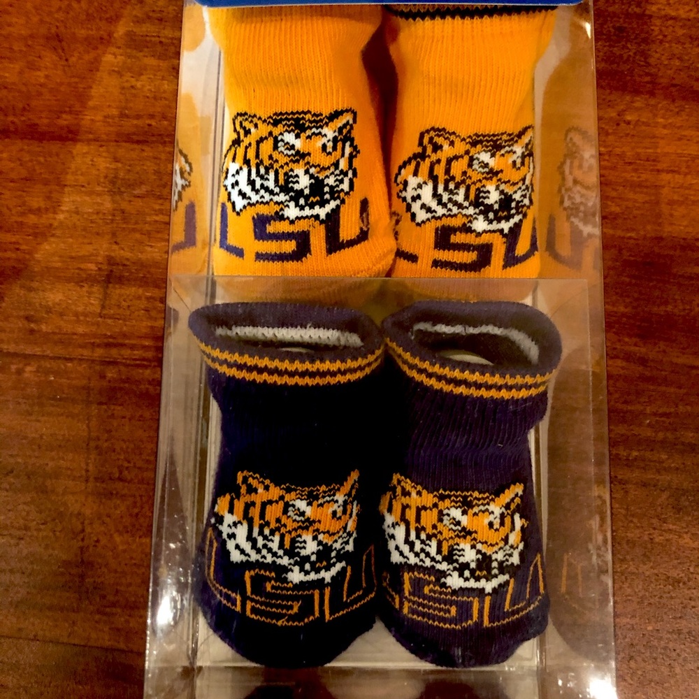 LSU Baby Socks Brand New in PKG! Set of 2 pair!